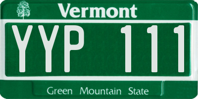 VT license plate YYP111