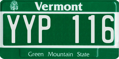 VT license plate YYP116