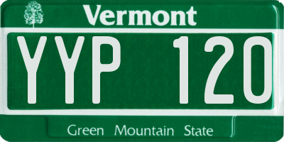 VT license plate YYP120