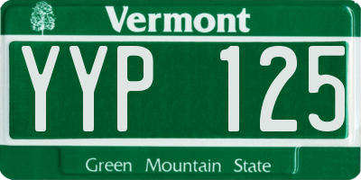 VT license plate YYP125