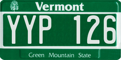 VT license plate YYP126