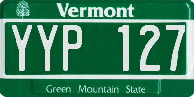 VT license plate YYP127
