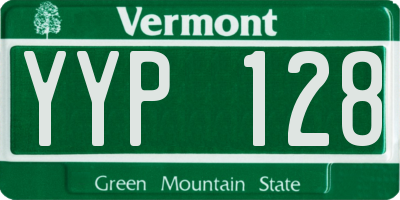 VT license plate YYP128