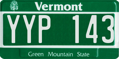 VT license plate YYP143
