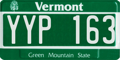 VT license plate YYP163