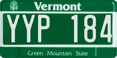 VT license plate YYP184