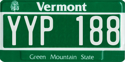 VT license plate YYP188