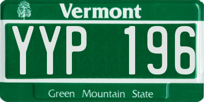 VT license plate YYP196