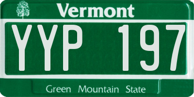 VT license plate YYP197