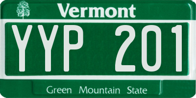 VT license plate YYP201