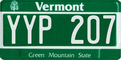 VT license plate YYP207