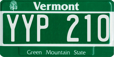 VT license plate YYP210