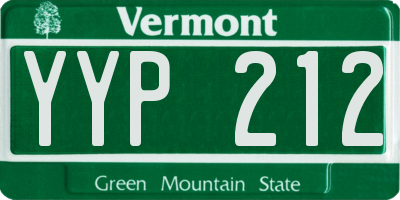 VT license plate YYP212