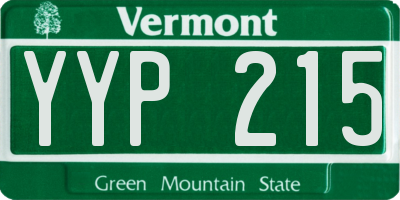 VT license plate YYP215