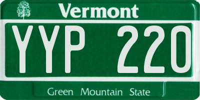 VT license plate YYP220