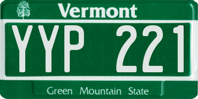 VT license plate YYP221