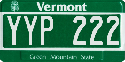 VT license plate YYP222
