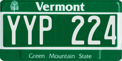 VT license plate YYP224