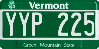 VT license plate YYP225