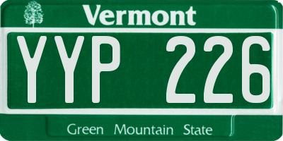 VT license plate YYP226