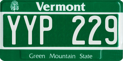 VT license plate YYP229