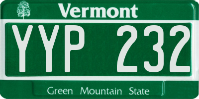 VT license plate YYP232