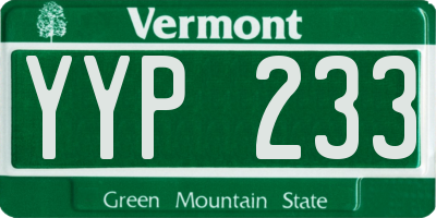 VT license plate YYP233
