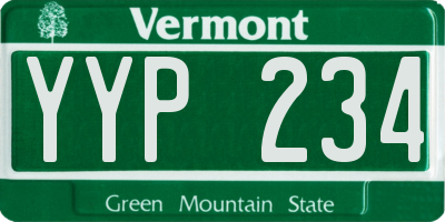 VT license plate YYP234