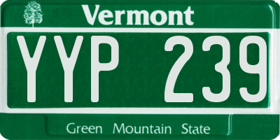VT license plate YYP239