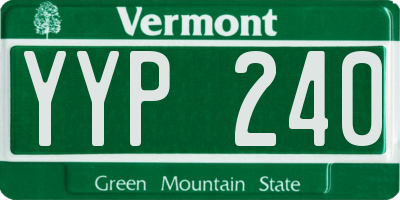 VT license plate YYP240