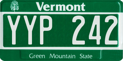 VT license plate YYP242