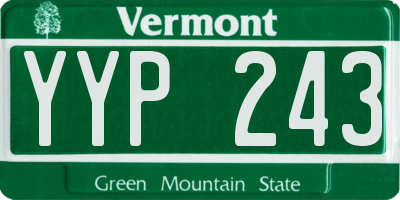 VT license plate YYP243