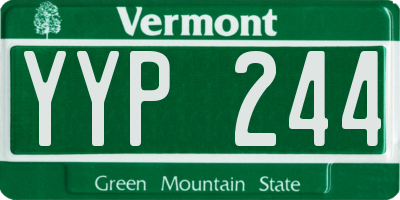 VT license plate YYP244