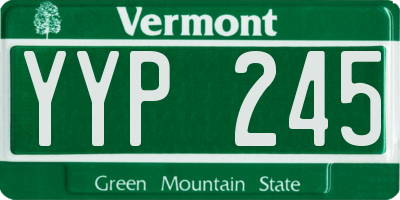 VT license plate YYP245
