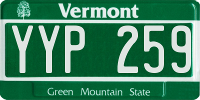VT license plate YYP259
