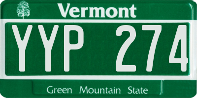VT license plate YYP274