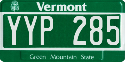 VT license plate YYP285