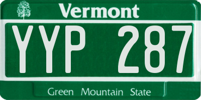VT license plate YYP287