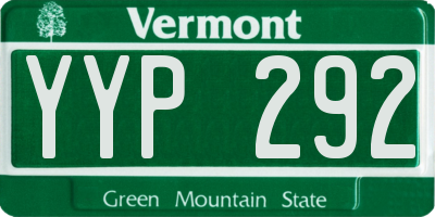 VT license plate YYP292