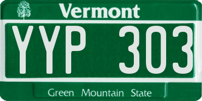 VT license plate YYP303