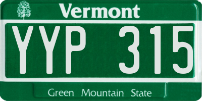 VT license plate YYP315