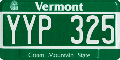VT license plate YYP325