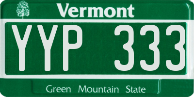 VT license plate YYP333