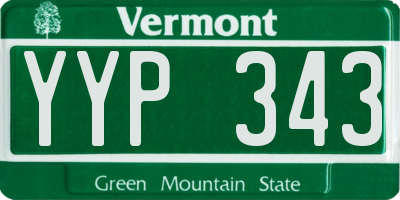 VT license plate YYP343