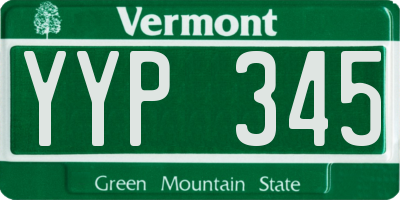VT license plate YYP345