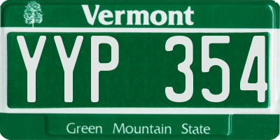 VT license plate YYP354