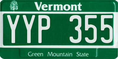 VT license plate YYP355