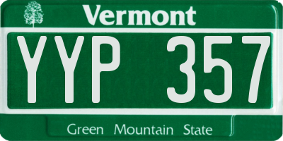VT license plate YYP357