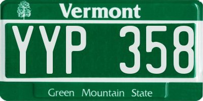 VT license plate YYP358