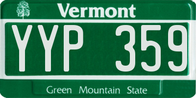 VT license plate YYP359